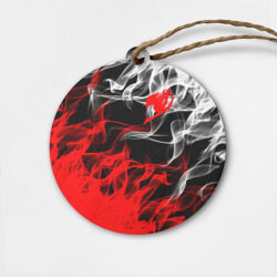 Деревянная игрушка круг Helmet Fairy tail red black white