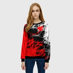 Женский свитшот 3D Helmet Fairy tail red black white - фото 2