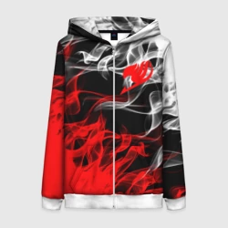 Женская толстовка 3D на молнии Helmet Fairy tail red black white