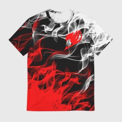 Мужская футболка 3D Helmet Fairy tail red black white