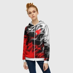 Женская толстовка 3D на молнии Helmet Fairy tail red black white - фото 2