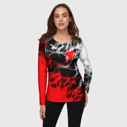 Женский лонгслив 3D Helmet Fairy tail red black white - фото 2