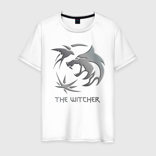 Мужская футболка хлопок The Witcher Silver, цвет белый