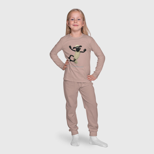 Детская пижама с лонгсливом хлопок Барашек Шон, цвет пыльно-розовый - фото 7