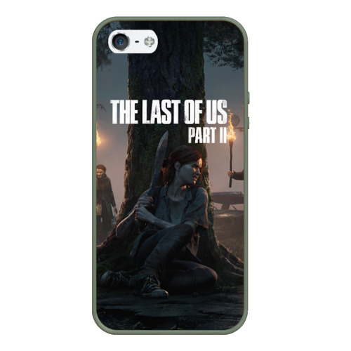 Чехол для iPhone 5/5S матовый The Last of Us part 2, цвет темно-зеленый