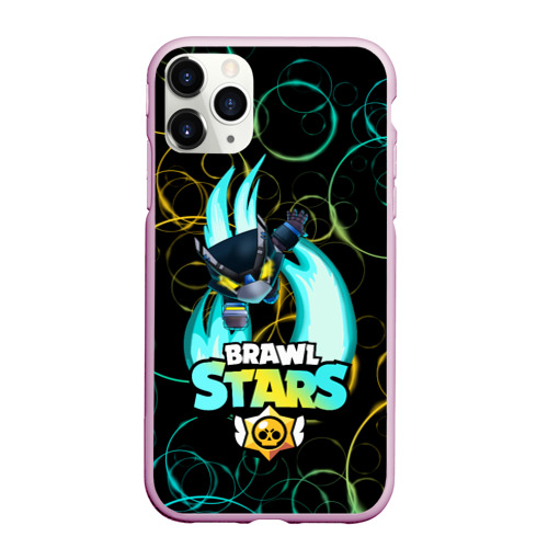 Чехол для iPhone 11 Pro матовый BRAWL STARS MECHA CROW., цвет розовый