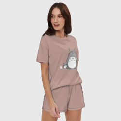 Женская пижама с шортиками хлопок Тоторо рисунок карандашом - фото 2