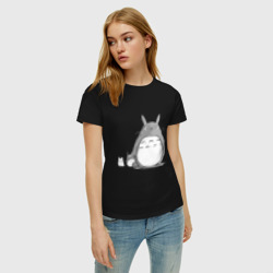 Женская футболка хлопок Тоторо рисунок карандашом - фото 2