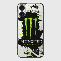 Чехол для iPhone 16 силиконовый с защитой камеры Monster energy
