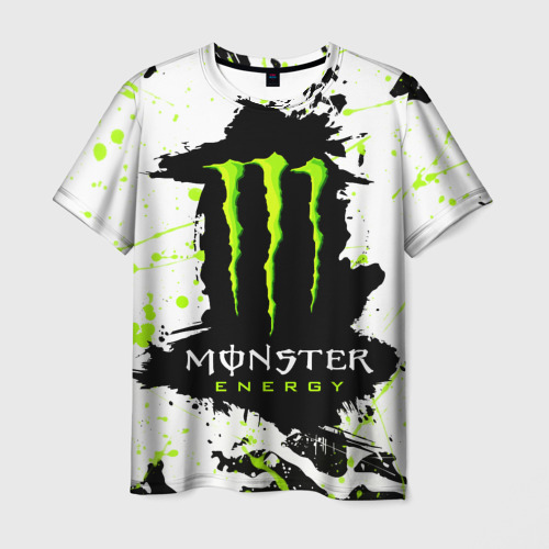 Мужская футболка с принтом Monster energy, вид спереди №1