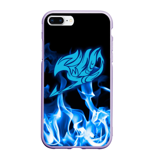 Чехол для iPhone 7Plus/8 Plus матовый Helmet Fairy tail blue fire, цвет светло-сиреневый