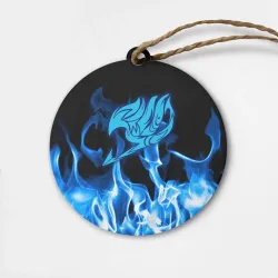 Деревянная игрушка круг Helmet Fairy tail blue fire