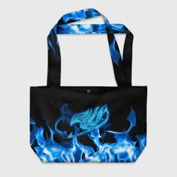Пляжная сумка 3D Helmet Fairy tail blue fire