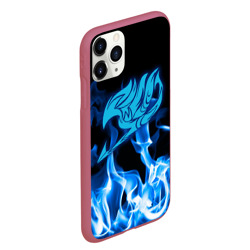 Чехол для iPhone 11 Pro Max матовый Helmet Fairy tail blue fire - фото 2