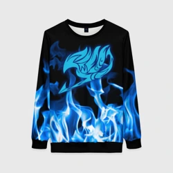 Женский свитшот 3D Helmet Fairy tail blue fire