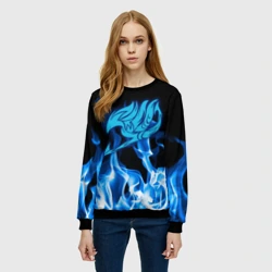 Женский свитшот 3D Helmet Fairy tail blue fire - фото 2