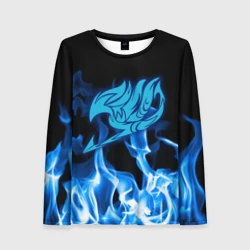 Женский лонгслив 3D Helmet Fairy tail blue fire