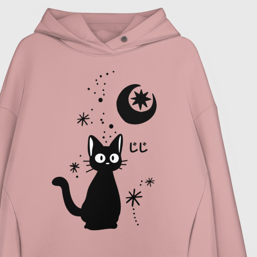 Женское худи Oversize хлопок Jiji Cat, цвет пыльно-розовый - фото 3