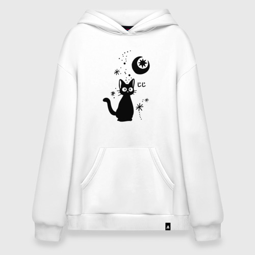 Худи SuperOversize хлопок Jiji Cat, цвет белый