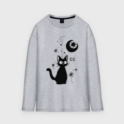 Женский лонгслив oversize хлопок Jiji Cat