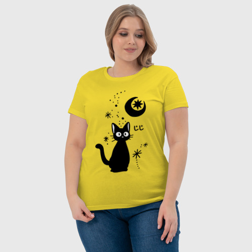Женская футболка хлопок Jiji Cat, цвет желтый - фото 6