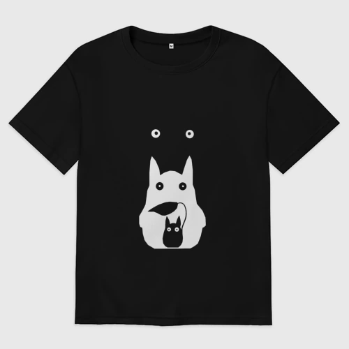 Мужская футболка хлопок Oversize Тени Тоторо и друзей