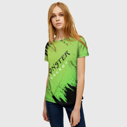 Женская футболка 3D Green monster energy - фото 2