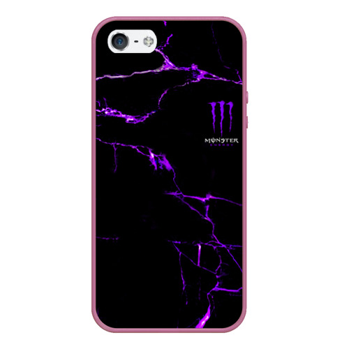 Чехол для iPhone 5/5S матовый Monster energy, цвет розовый