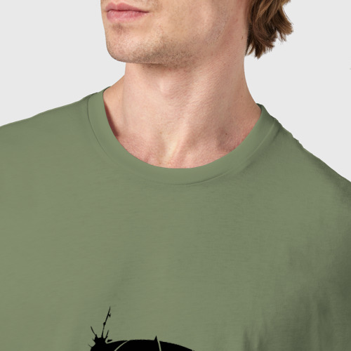 Мужская футболка хлопок с принтом Чернильный Тоторо, фото #4