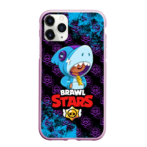 Чехол для iPhone 11 Pro матовый BRAWL STARS SHARK., цвет розовый