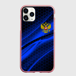 Чехол для iPhone 11 Pro матовый Россия Russia neon
