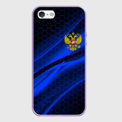 Чехол для iPhone 5/5S матовый Россия Russia neon