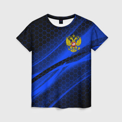 Женская футболка 3D Россия Russia neon