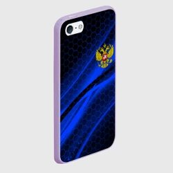 Чехол для iPhone 5/5S матовый Россия Russia neon - фото 2