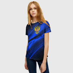 Женская футболка 3D Россия Russia neon - фото 2