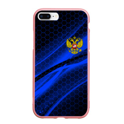 Чехол для iPhone 7Plus/8 Plus матовый Россия Russia neon