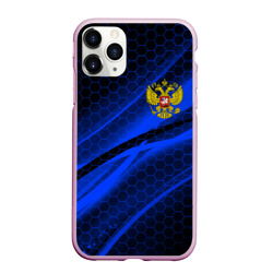 Чехол для iPhone 11 Pro Max матовый Россия Russia neon