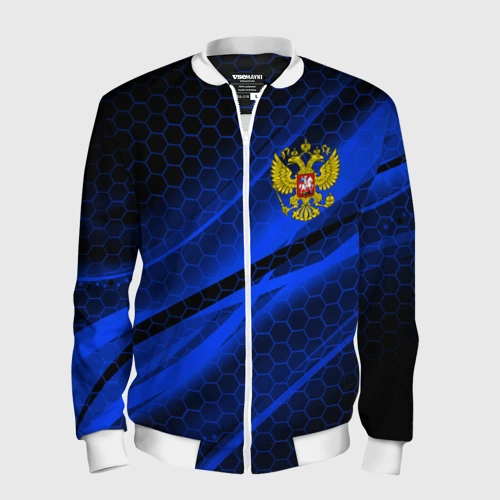 Мужской бомбер 3D Россия Russia neon