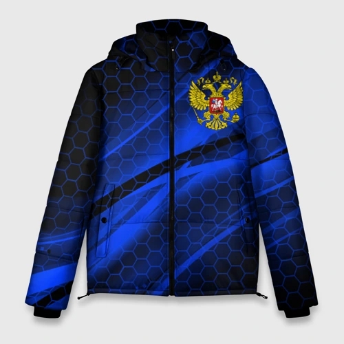 Мужская зимняя куртка 3D Россия Russia neon