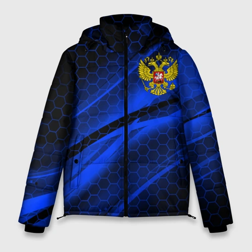 Мужская зимняя куртка 3D Россия Russia neon
