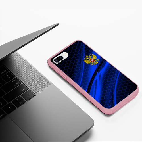 Чехол для iPhone 7Plus/8 Plus матовый Россия Russia neon, цвет баблгам - фото 5