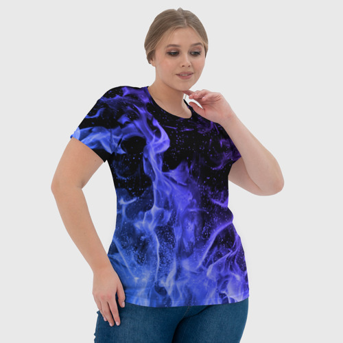 Женская футболка 3D с принтом Фиолетовый огонь, фото #4