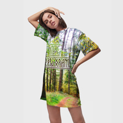 Платье-футболка 3D Лес мой храм - фото 2
