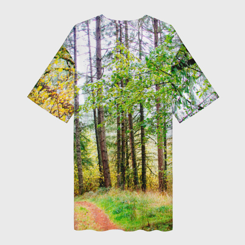 Платье-футболка 3D Лес мой храм, цвет 3D печать - фото 2