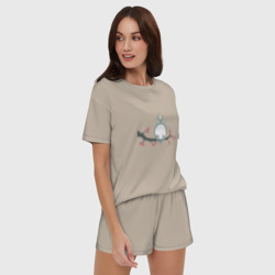 Женская пижама с шортиками хлопок Весенний Тоторо - фото 2