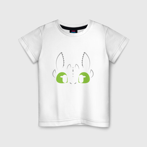 Детская футболка из хлопка с принтом Дракон, вид спереди №1
