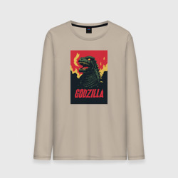 Godzilla – Мужской лонгслив хлопок с принтом купить со скидкой в -20%