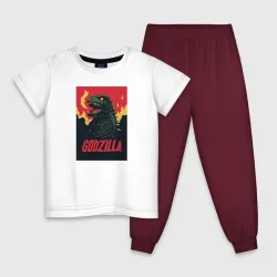 Детская пижама с белой футболкой Godzilla
