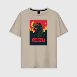 Женская футболка хлопок Oversize Godzilla