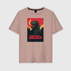 Женская футболка хлопок Oversize Godzilla